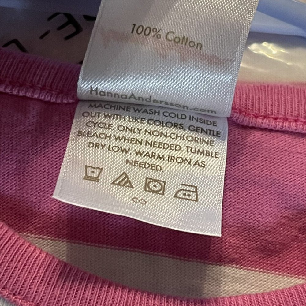 Hanna Andersson Girls Striped Strawberry Mixie Dress 2T 85CM Pink Summer NEW - Picture 12 of 12